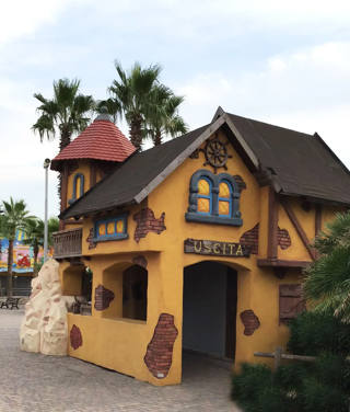 The yellow exit house in the western Village scenery