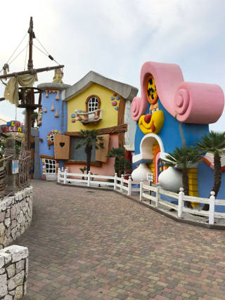 The colourful Play Villa façades at Astoria Village