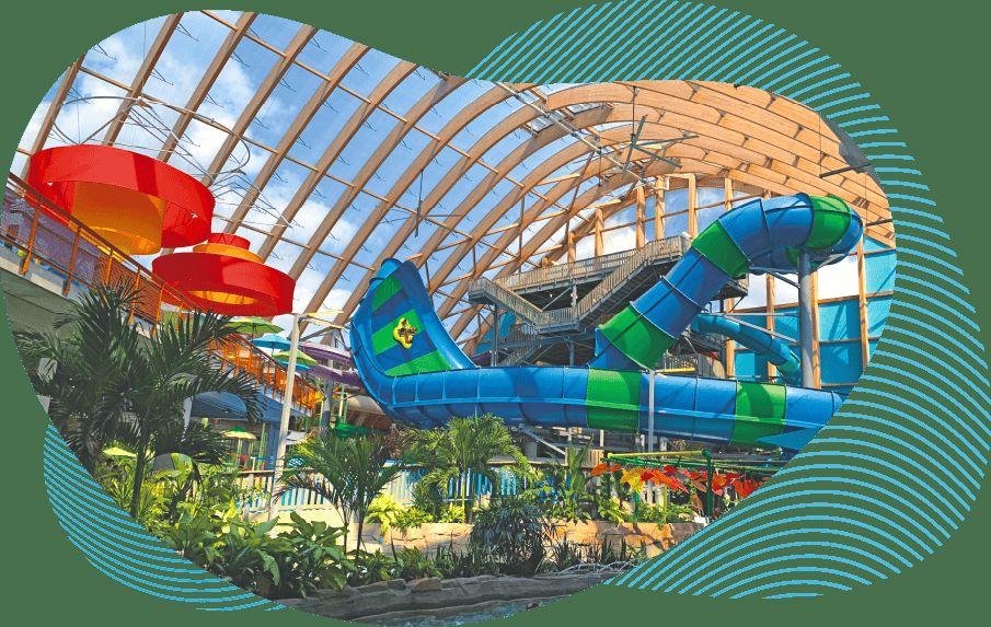 Projeto de parque aquático interior associado à Aquatic Development Group