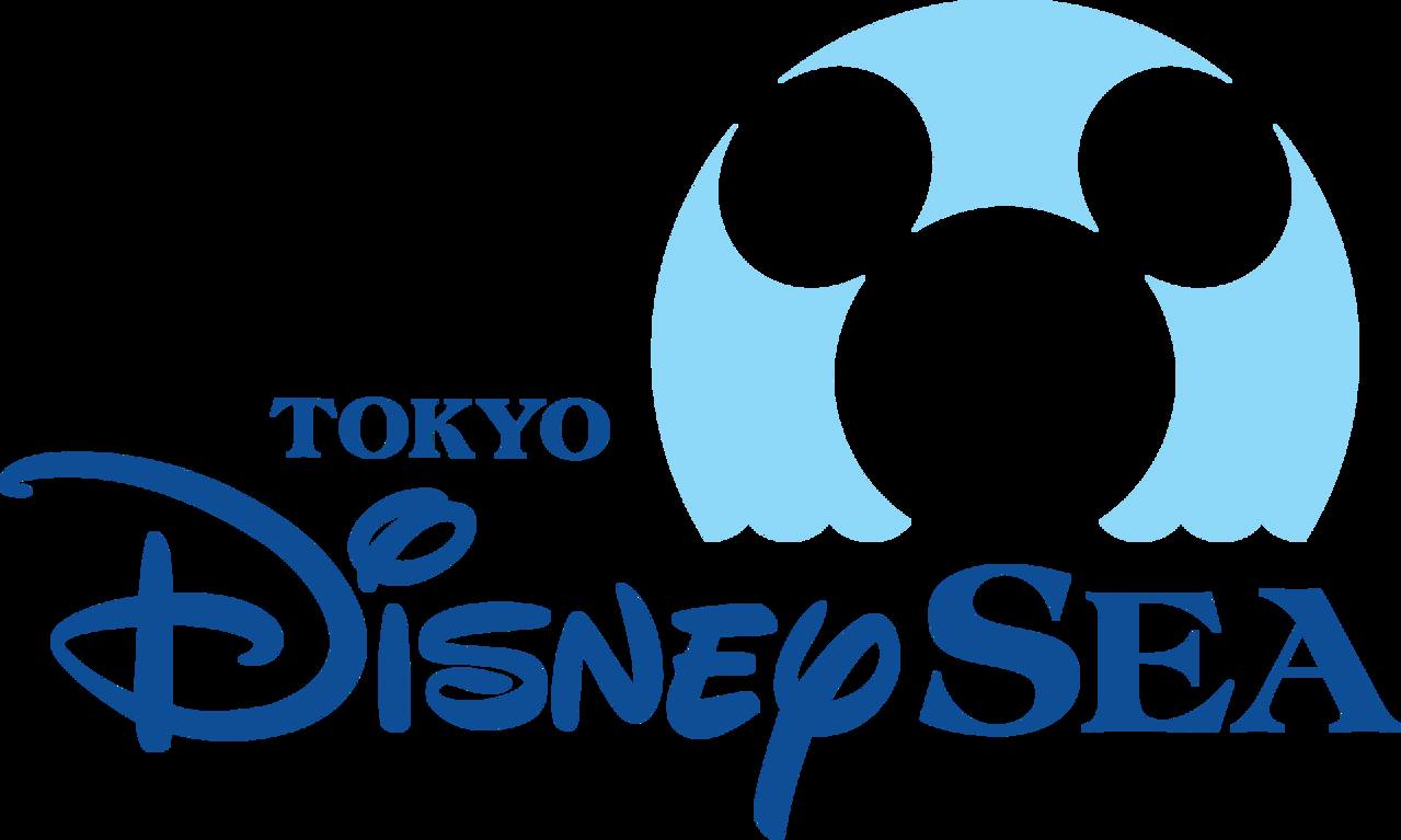 Logótipo azul do Tokyo DisneySea com a AquaSphere e a silhueta do Mickey