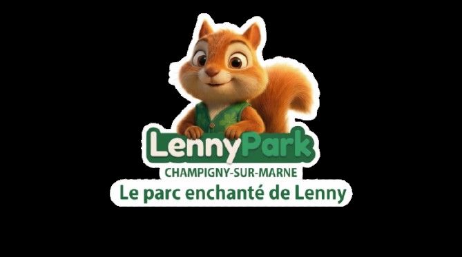 Logótipo do LennyPark com a mascote esquilo.