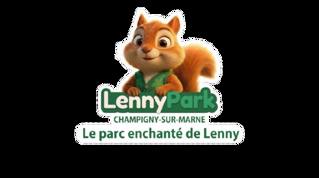 Logótipo do LennyPark com a mascote esquilo.