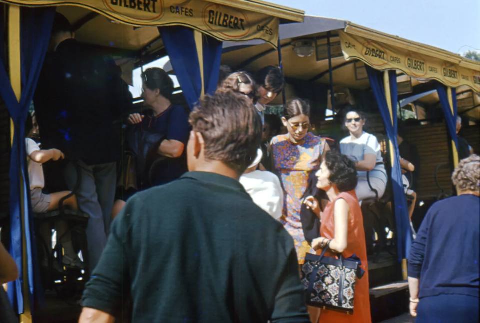 The panoramic train in 1966, shortly after it was introduced to reach the Enchanted Forest.