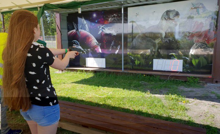 Widok na Laser shooting range w ABpark.