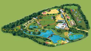 Mapa ilustrado oficial do Armoripark com atividades e serviços.