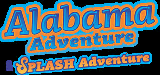 Logotipo oficial azul y naranja de Alabama Adventure & Splash Adventure.