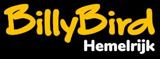 Assinatura BillyBird amarela com o nome Hemelrijk a branco.